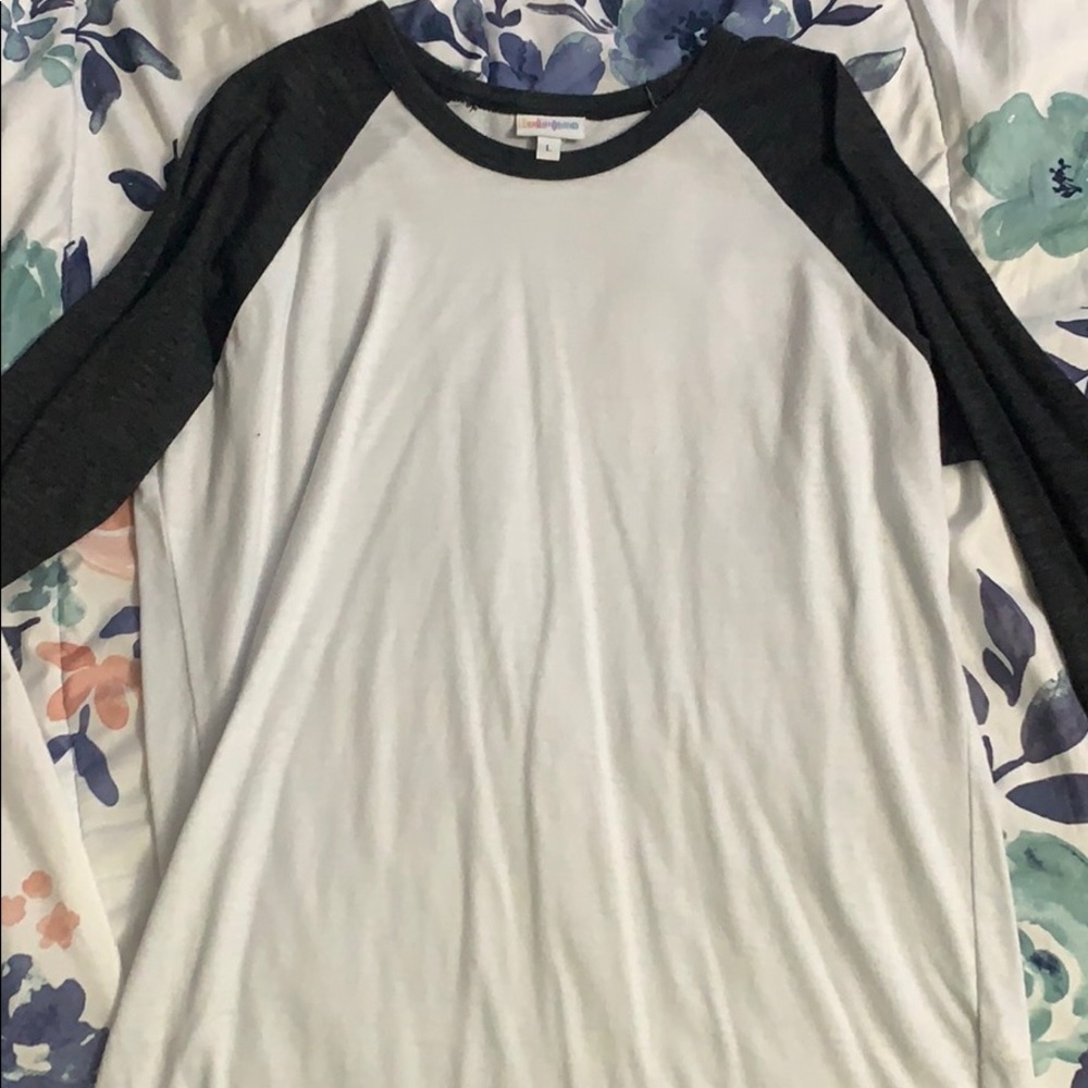 Gray and White Baseball Tee